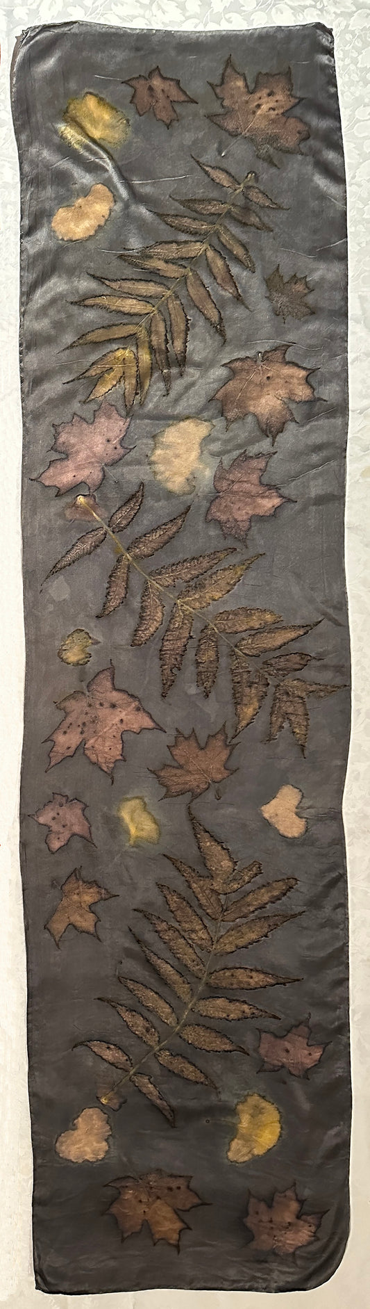 Botanical silk scarf 15" x 60" Logwood_2