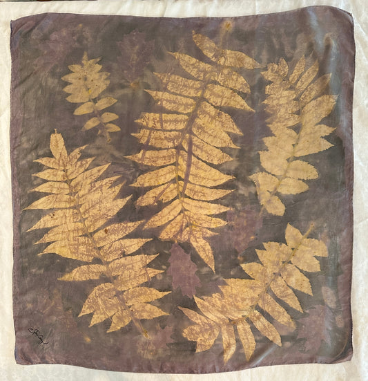 Botanical silk scarf 35" x 35" sumac_8